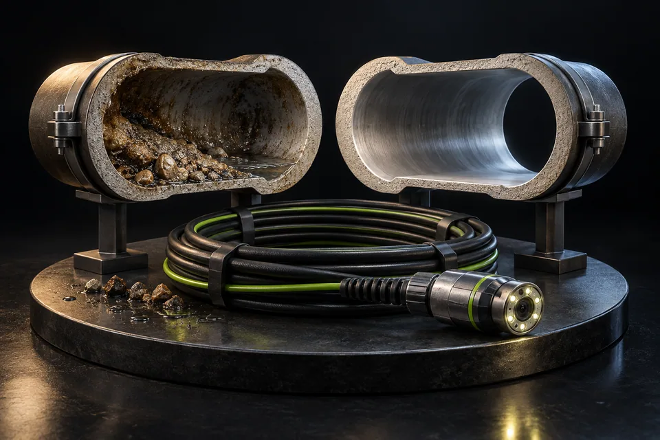 Conceptual illustration of pipe cleaning and evidence collection